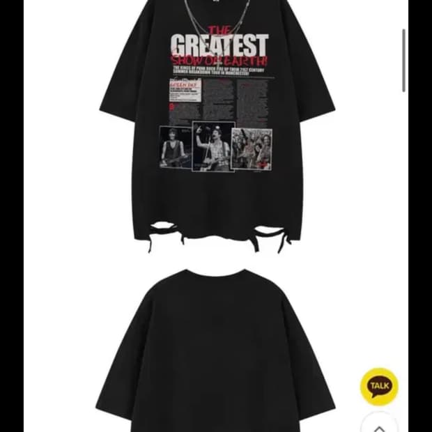 데미지 블랙 티셔츠 M