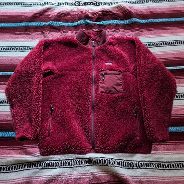 (XL)파타고니아 Mexico 딥파일 레트로 가디건 레드