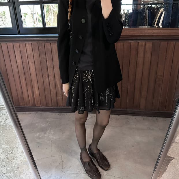 CHESTY beaded flare skirt