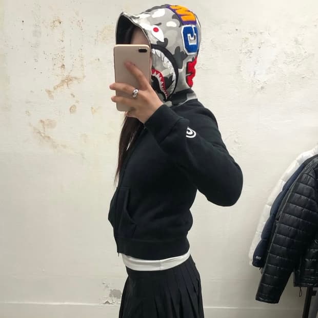 딱붙핏!!!))) 베이프 샤크 후드 집업