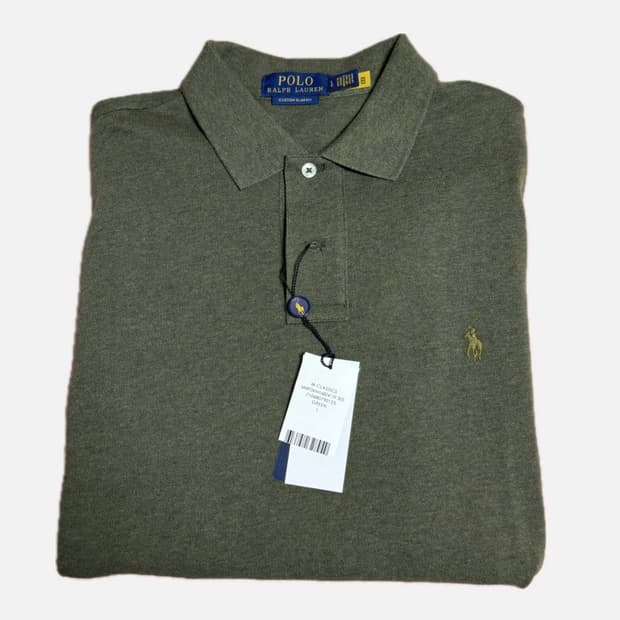 폴로 랄프로렌 커스텀 슬림핏 긴팔 카라 티셔츠