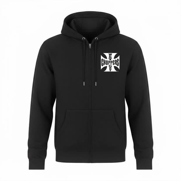 westcoastchoppers black hoodie zip up