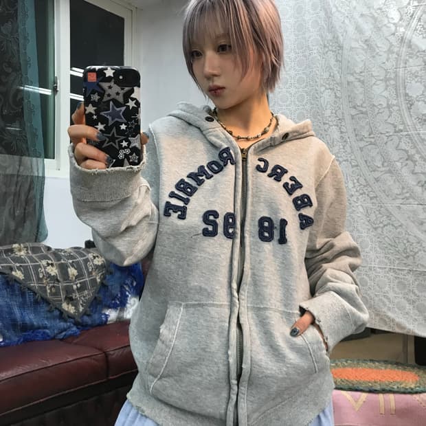 아베크롬비 빈티지 머슬핏 기모 후드집업 