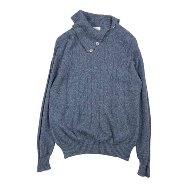 100% Cashmere 하이넥 그레이 니트 