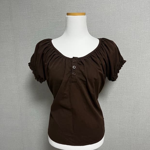 빈티지 브라운 블라우스
