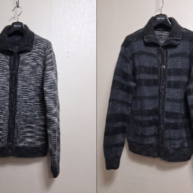 이탈리아 미쏘니 모헤어 리버시블 니트가디건 양면 남성98 100