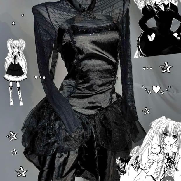 스윙잉서울 쿨키즈 고스로리 고스룩 미사깔 일브 빈티지 블랙시스루원피스