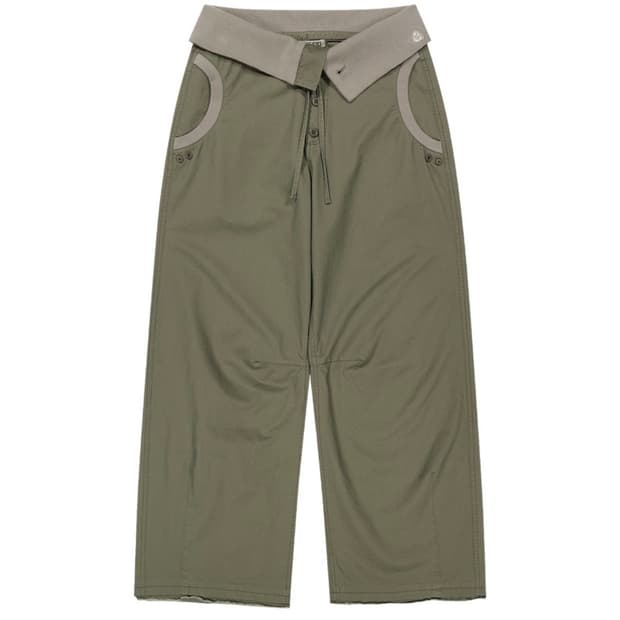 코이세이오 플로우 폴드 팬츠 카키 1