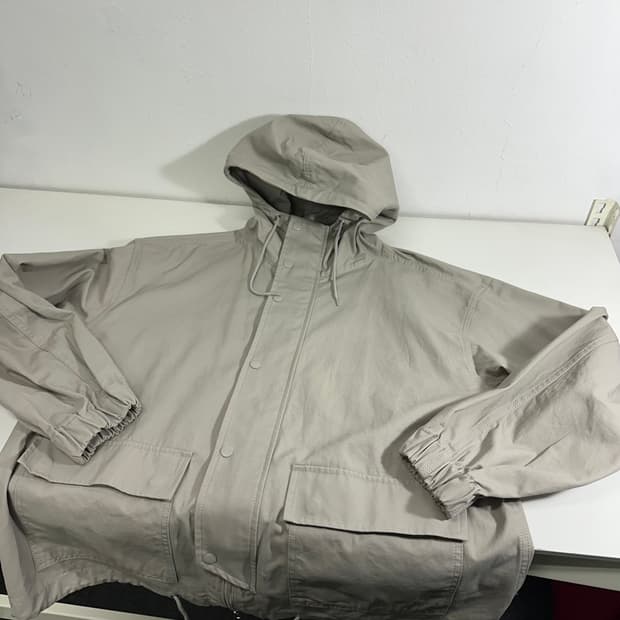 L 파르티멘토 그레이 오버핏 투웨이 코튼 후드자켓