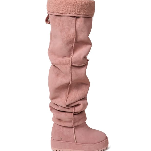 yello 이엘로 옐로 핑크 스웨이드 롱 부츠 갸루