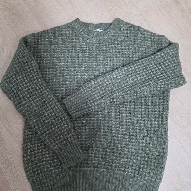 자라 알파카 블렌드 와플 니트 L