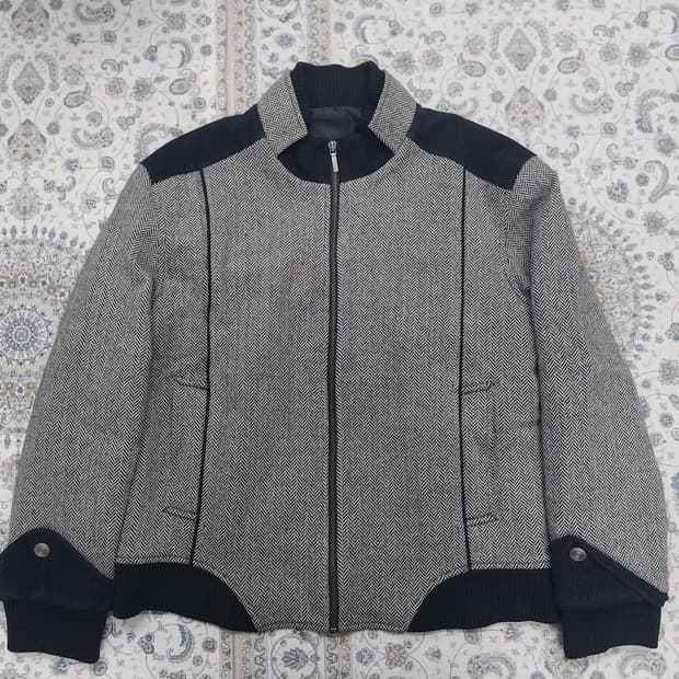 TNGT 헤링본 울 집업 자켓 105