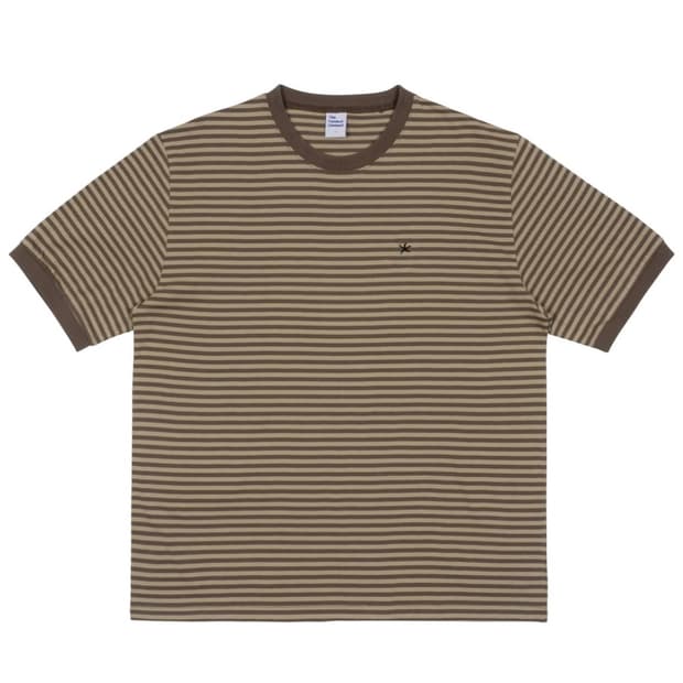 TCM mini logo stripe ringer T (brown)