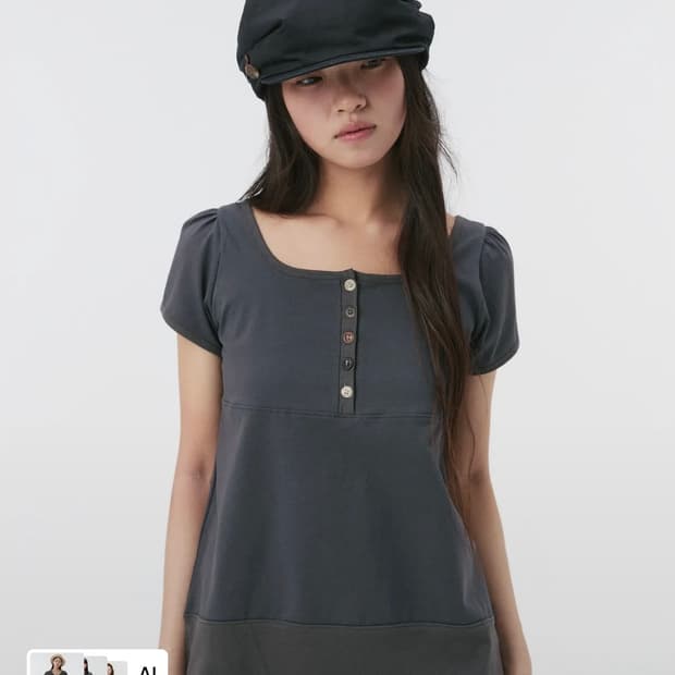 오헤시오 스퀘어넥 저지 블라우스 SQUARE NECK JERSEY BLO