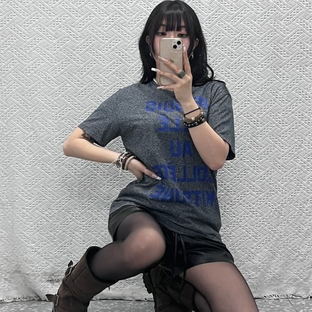 메종 키츠네 빈티지 스트릿 키치 레터링 반팔티 M C11439
