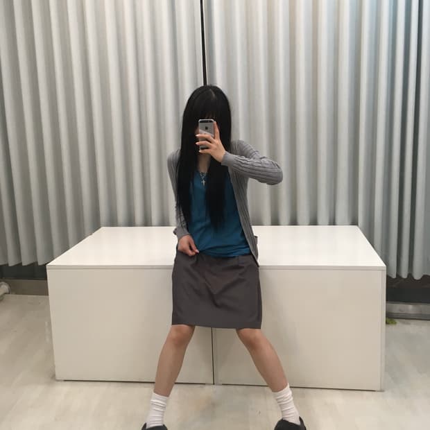 빈티지 가디건 코디 세트