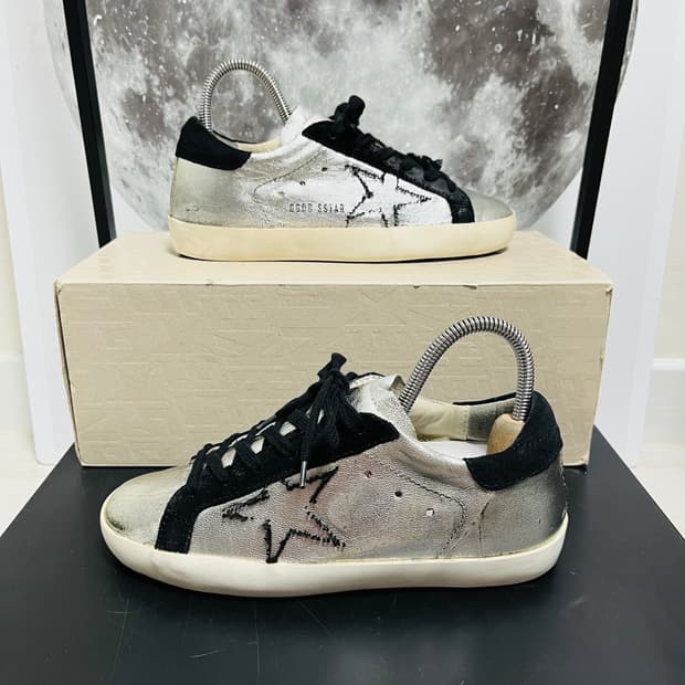 정품 35) 골든구스 립오프 실버 블랙 스니커즈 225~230