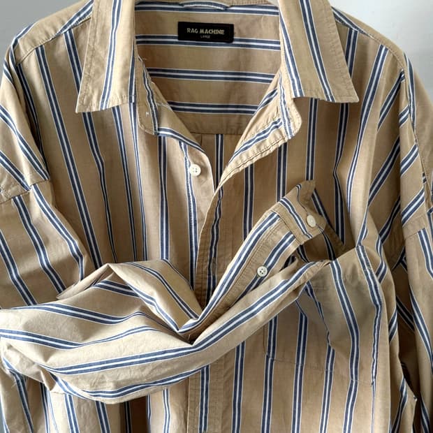 Light cotton linen stripe design shirt