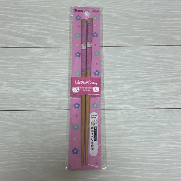 헬로키티 나무 젓가락 카오하나 핑크