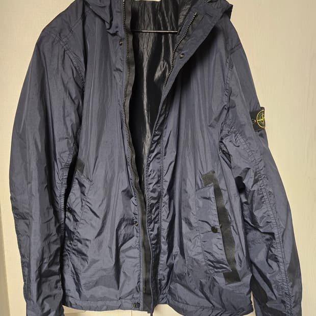 2xl)스톤 아일랜드  크링클랩스  후드자켓 네이비블루-25ss