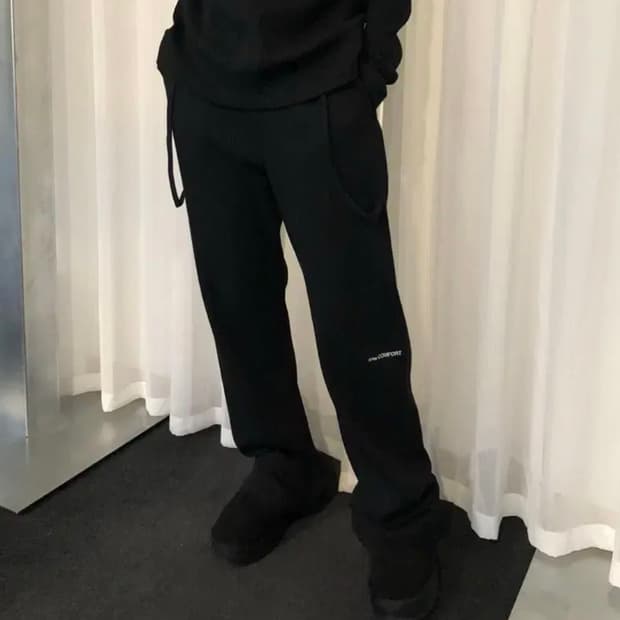 지초이 와플팬츠 블랙