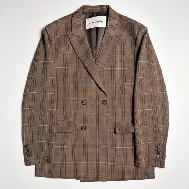 앤더슨벨 19ss 아테네 체크 더블 블레이저 R1297