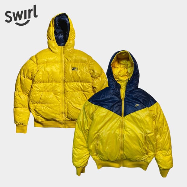 🌊00s nike riversible down hoodie