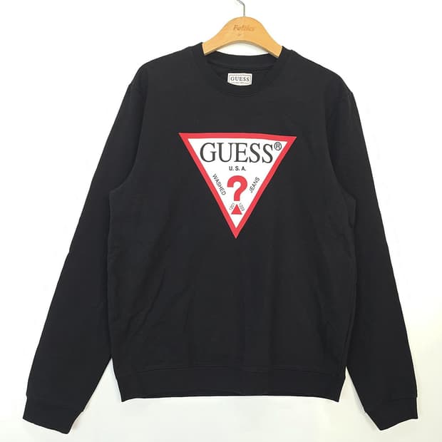 남성 게스 GUESS 로고 맨투맨 스웻셔츠 L
