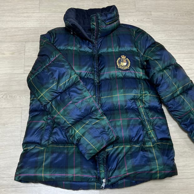 폴로 로렌랄프로렌 체크 푸퍼 점퍼 자켓 패딩
