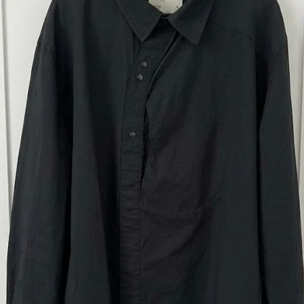 Etce curved cotton shirt 블랙셔츠 팝니다 블랙