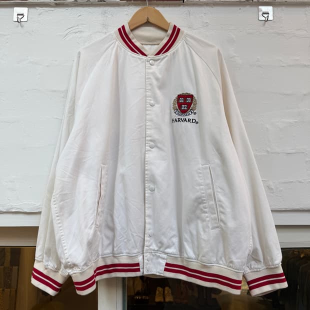 GU 하버드 바시티 자켓 아이보리 레드 XXL