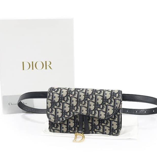 디올 오블리크 새들 벨트 파우치백