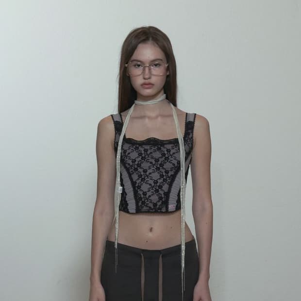 스컬프터 코르셋 탑 블랙