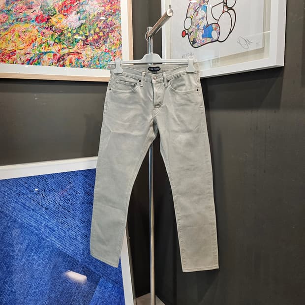 톰포드 스웨이드 패치 슬림 핏 코튼팬츠