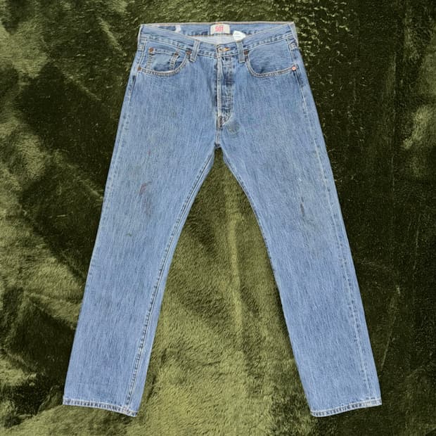[W33/L34] 리바이스 501 USA 블랭크탭 리페어 데님 팬츠