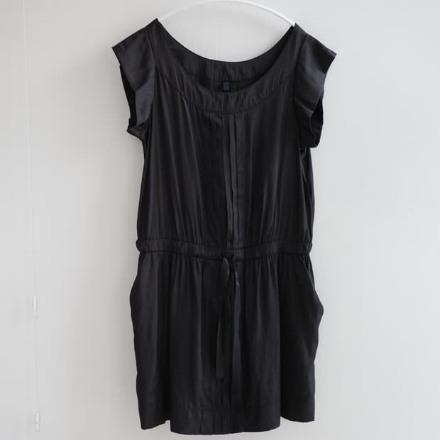 Satin pintuck one-piece