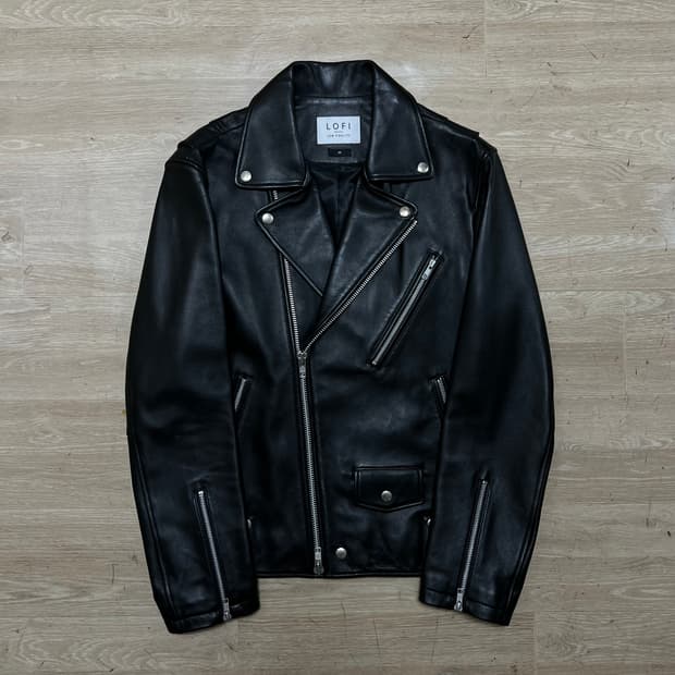 로파이 양피 양가죽 램스킨 더블 라이더 가죽자켓 [블랙] M/95
