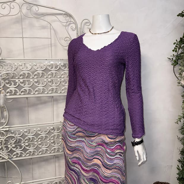 Armani Collezioni purple pleats sleeve 