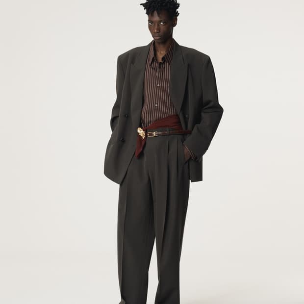 25FW 렉토 스티렌 더블브레스트 수트 셋업 자켓 차콜 그레이