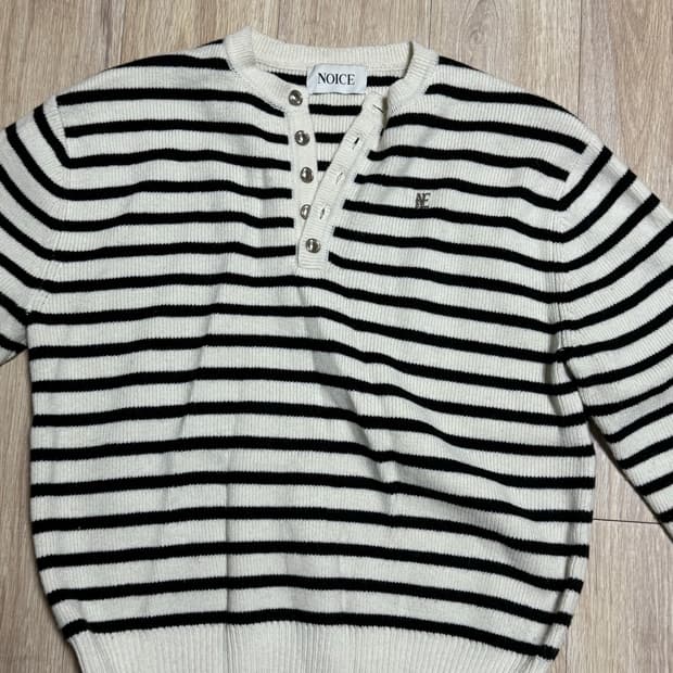[M] 노이스 스트라이프 니트 아이보리