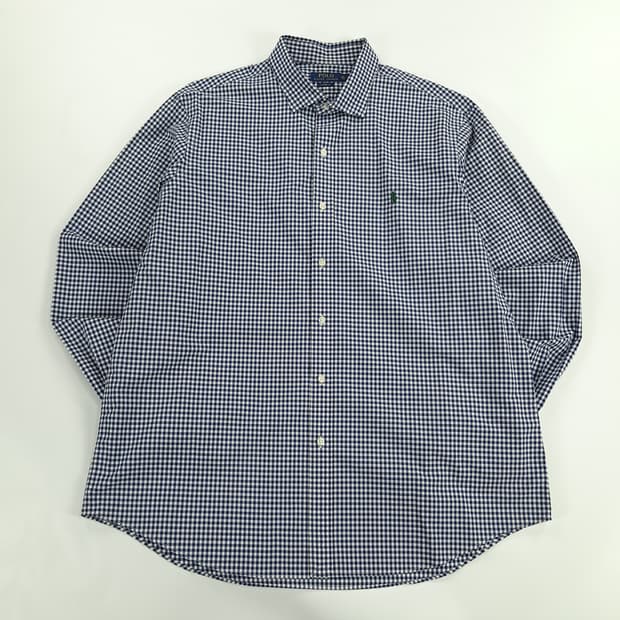 CN538 2XL 폴로 랄프로렌 로얄네이비 마이크로체크 긴팔 셔츠 남방