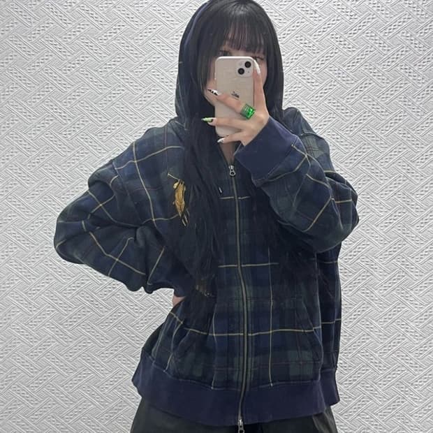 폴로 랄프로렌 빅포니 하이틴 블랙와치 타탄체크 자켓 XXL C08567