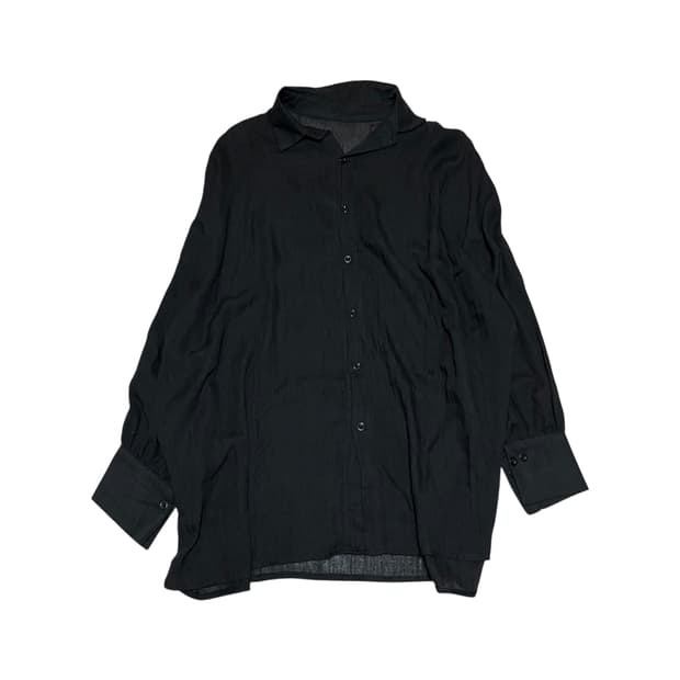 Oversized button-up see-through shirt
