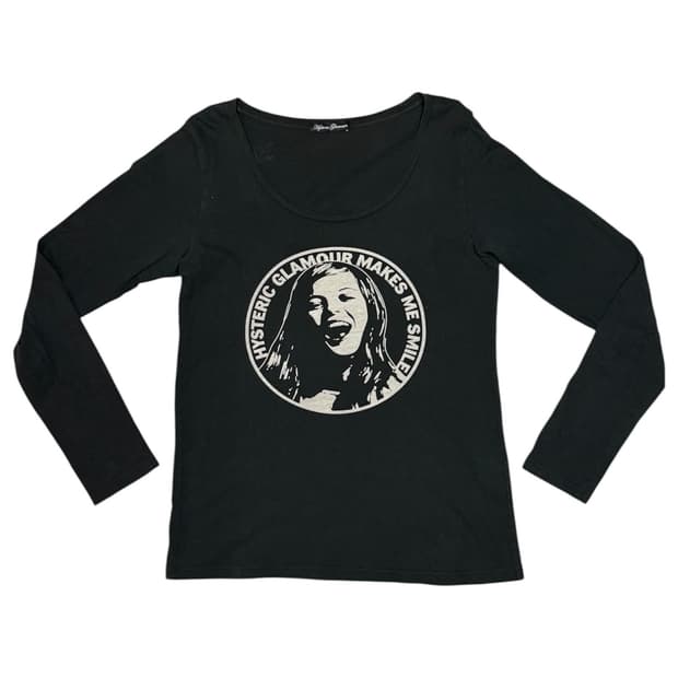 히스테릭 글래머 아카이브 미소 짓는 히스걸 롱슬리브 티셔츠