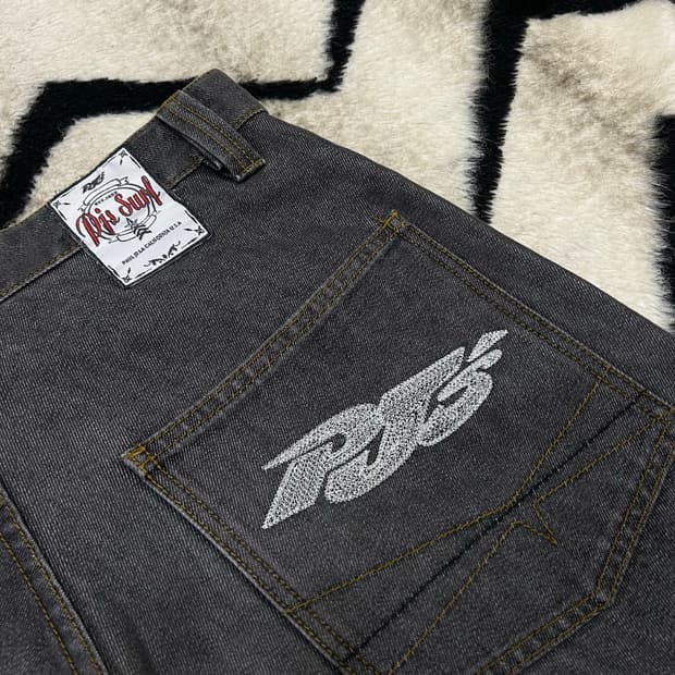 [32]PJ.Surf 올드스쿨 카고 와이드 데님/그레이