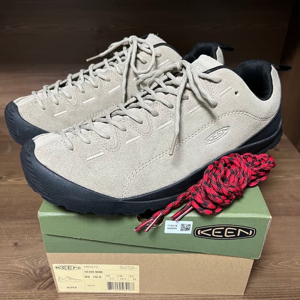 (285) 킨 재스퍼 스웨이드 스니커즈 실버 밍크