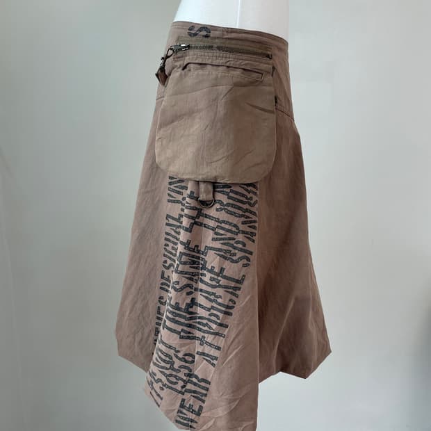 Desigual 비대칭 포켓 프린팅 카고 스커트