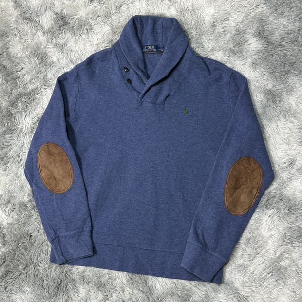 폴로랄프로렌 엘보 패치 숄카라 니트 m