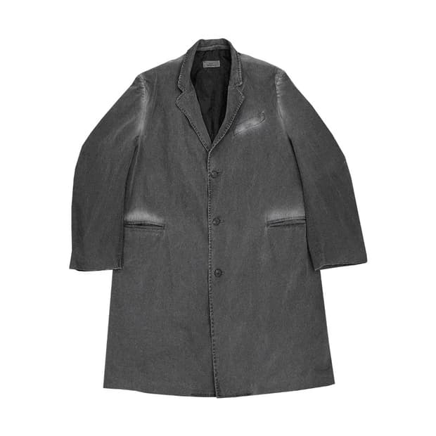 AOP 에이옵 디스트레스드 차콜 데님 코트