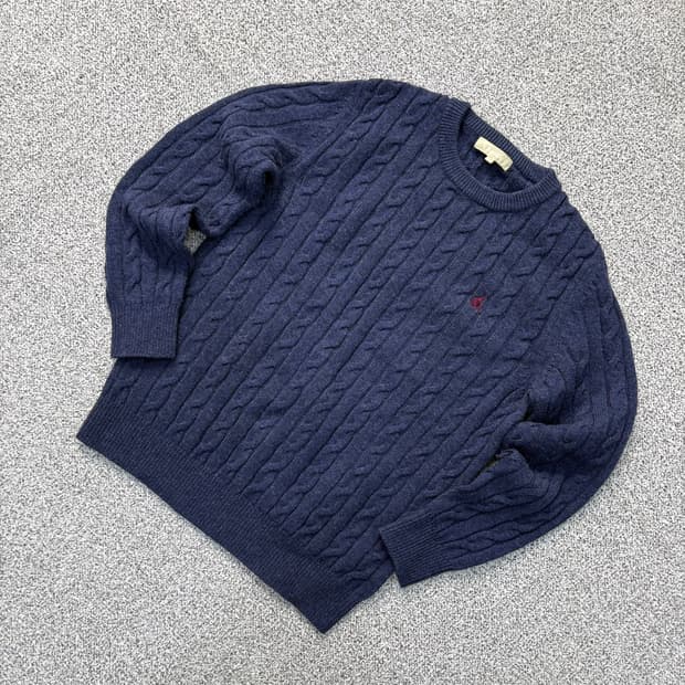 XS 빈폴 남성 긴팔 울 케이블 니트 0413J